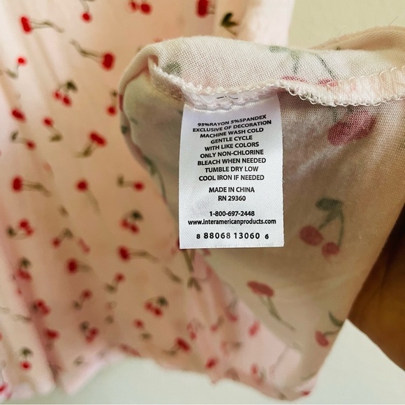 Dip cherry pajama tank size 1X like new soft lounging sleepwear lightweight airy - Picture 6 of 9